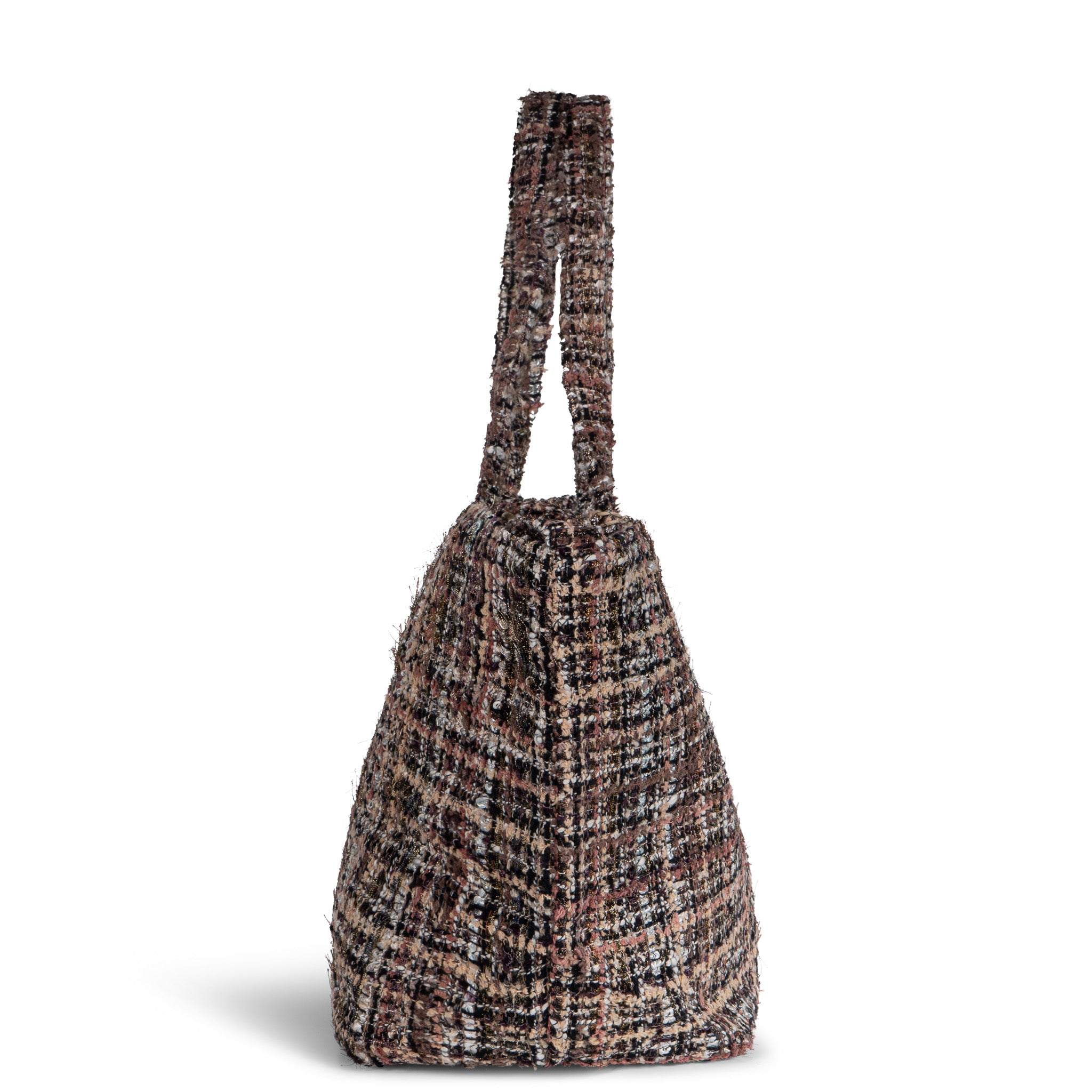 Großer Shopper Tweed braun beige