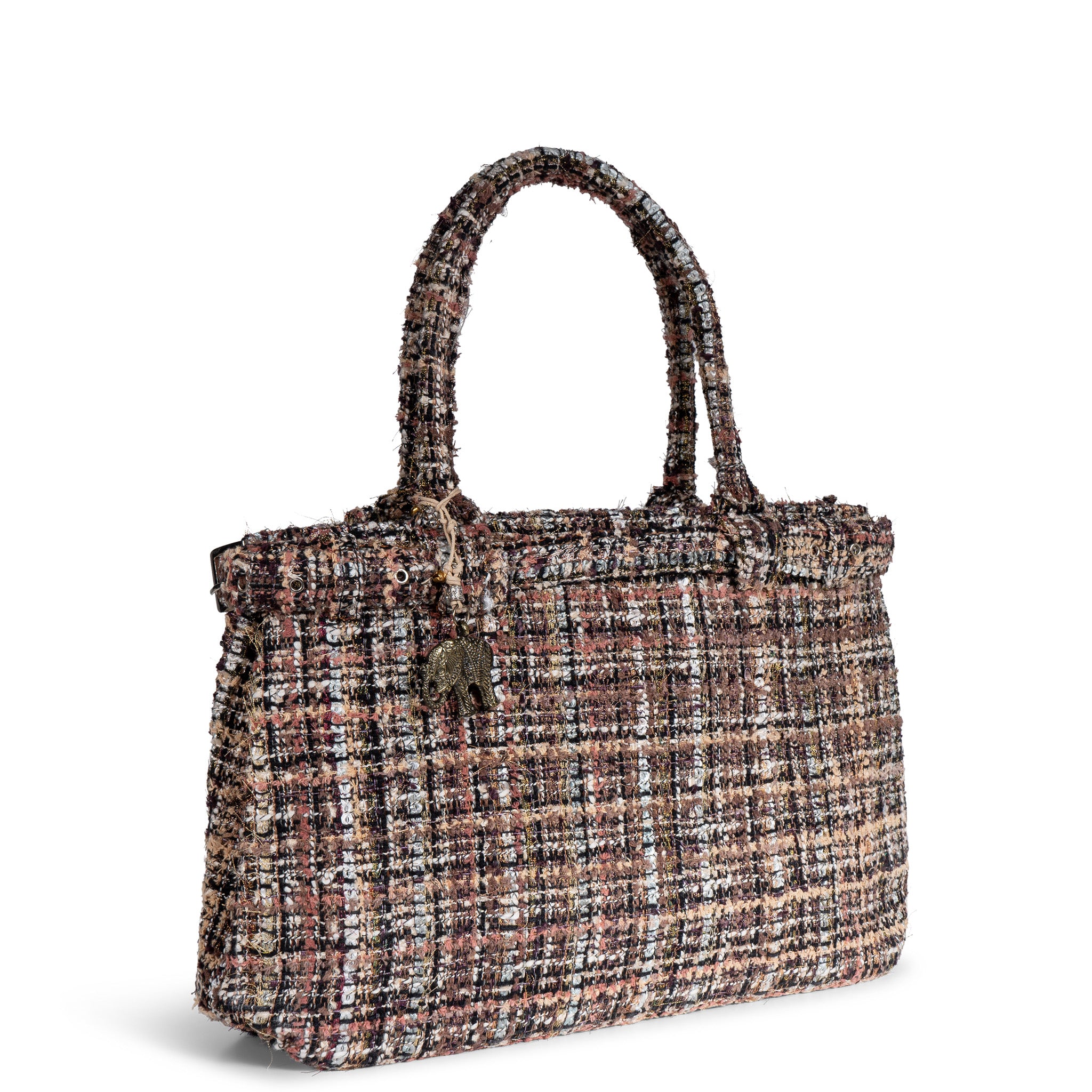 Tote Bag Tasche Tweed braun beige