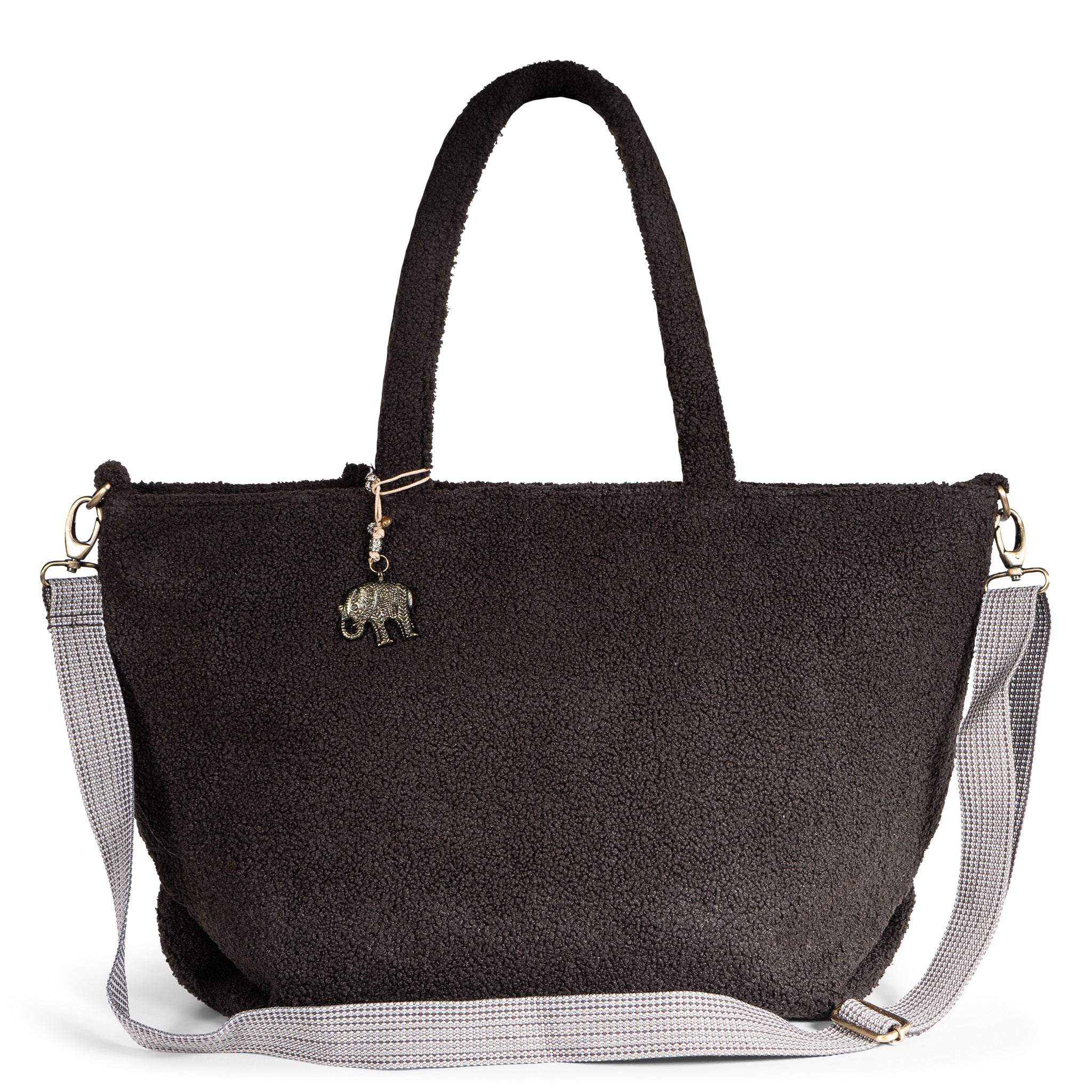 Großer Shopper Bouclé braun