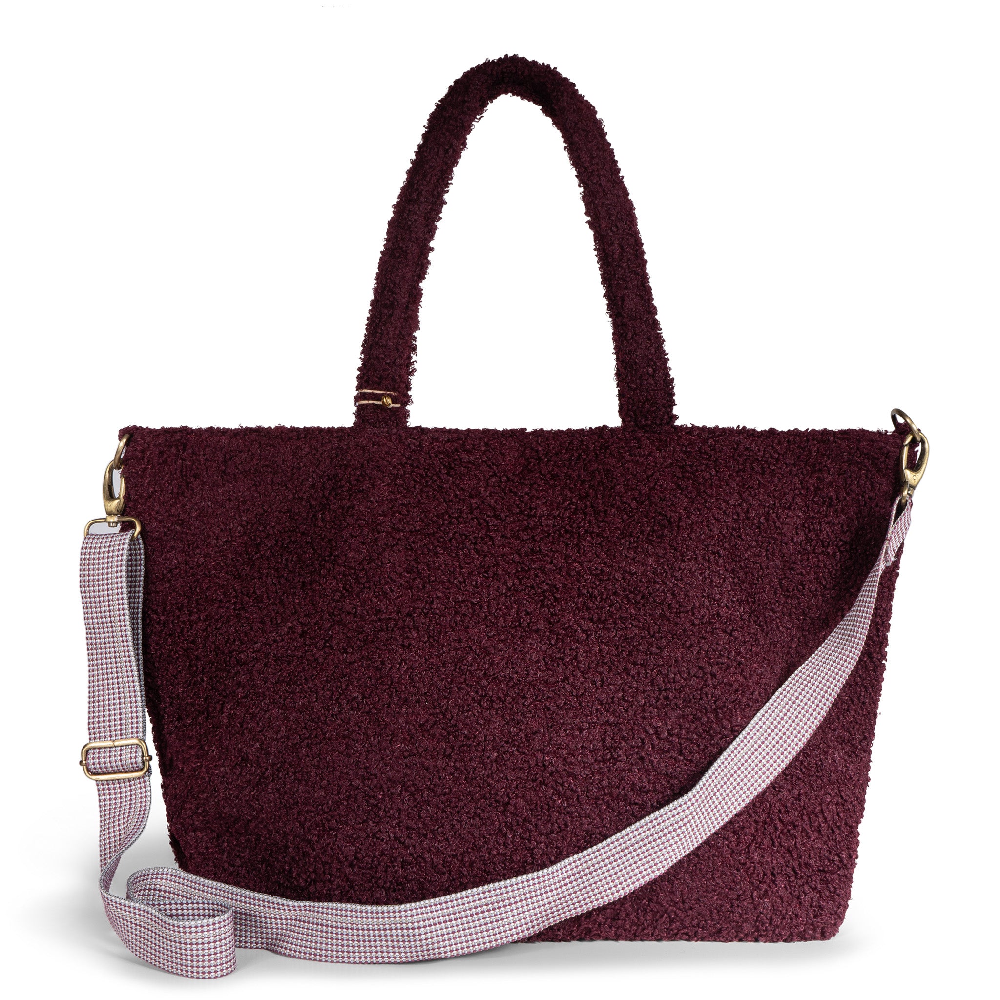 Großer Shopper Bouclé merlot