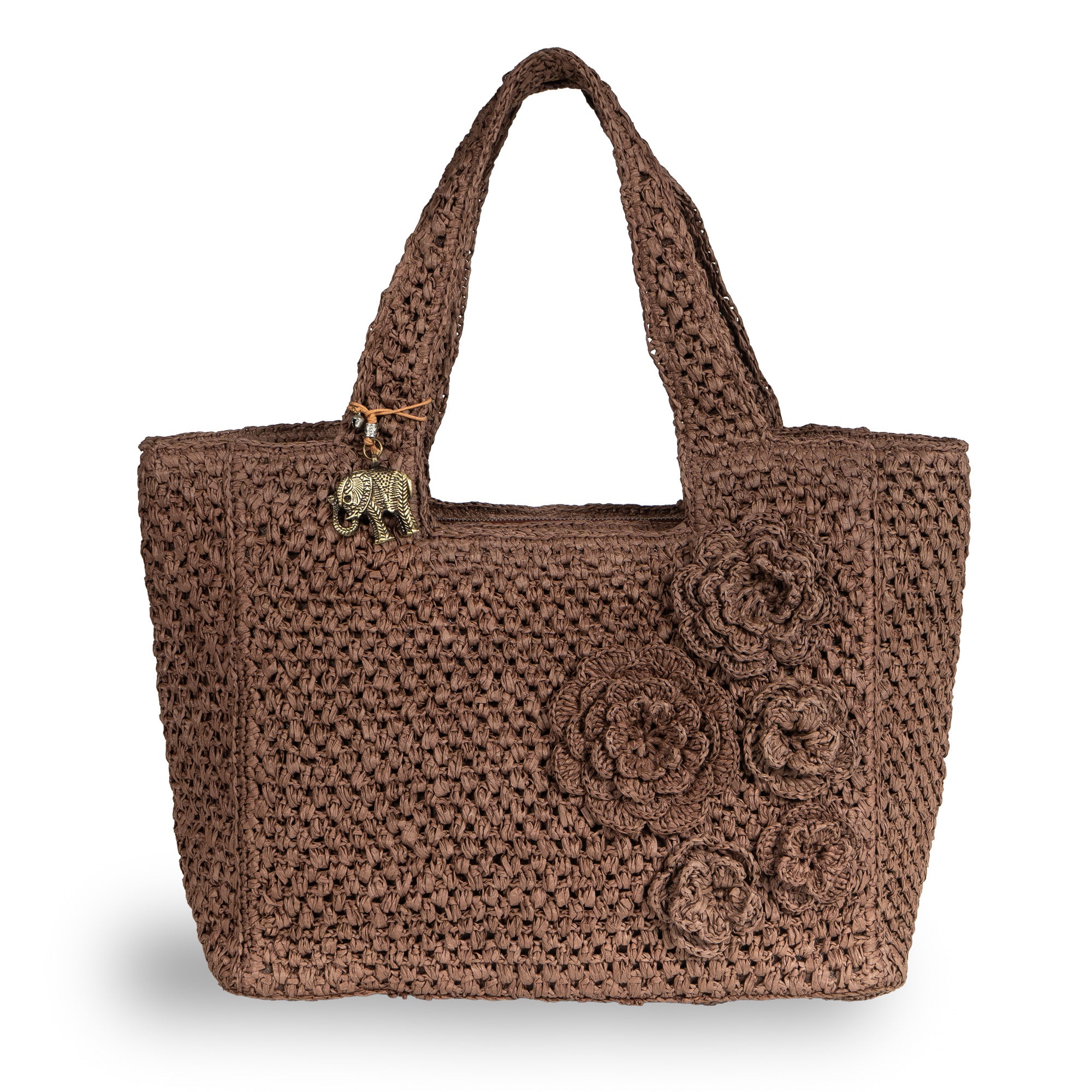 Tote Bag groß aus Bast Handarbeit braun
