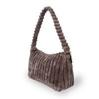 Schultertasche Mischa Large Fancy Cord braun