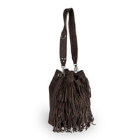Bolso saco String de ante con flecos