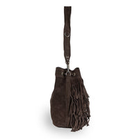 Bolso saco String de ante con flecos