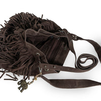 Bolso saco String de ante con flecos