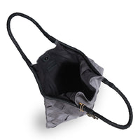 Beuteltasche Velourleder grau