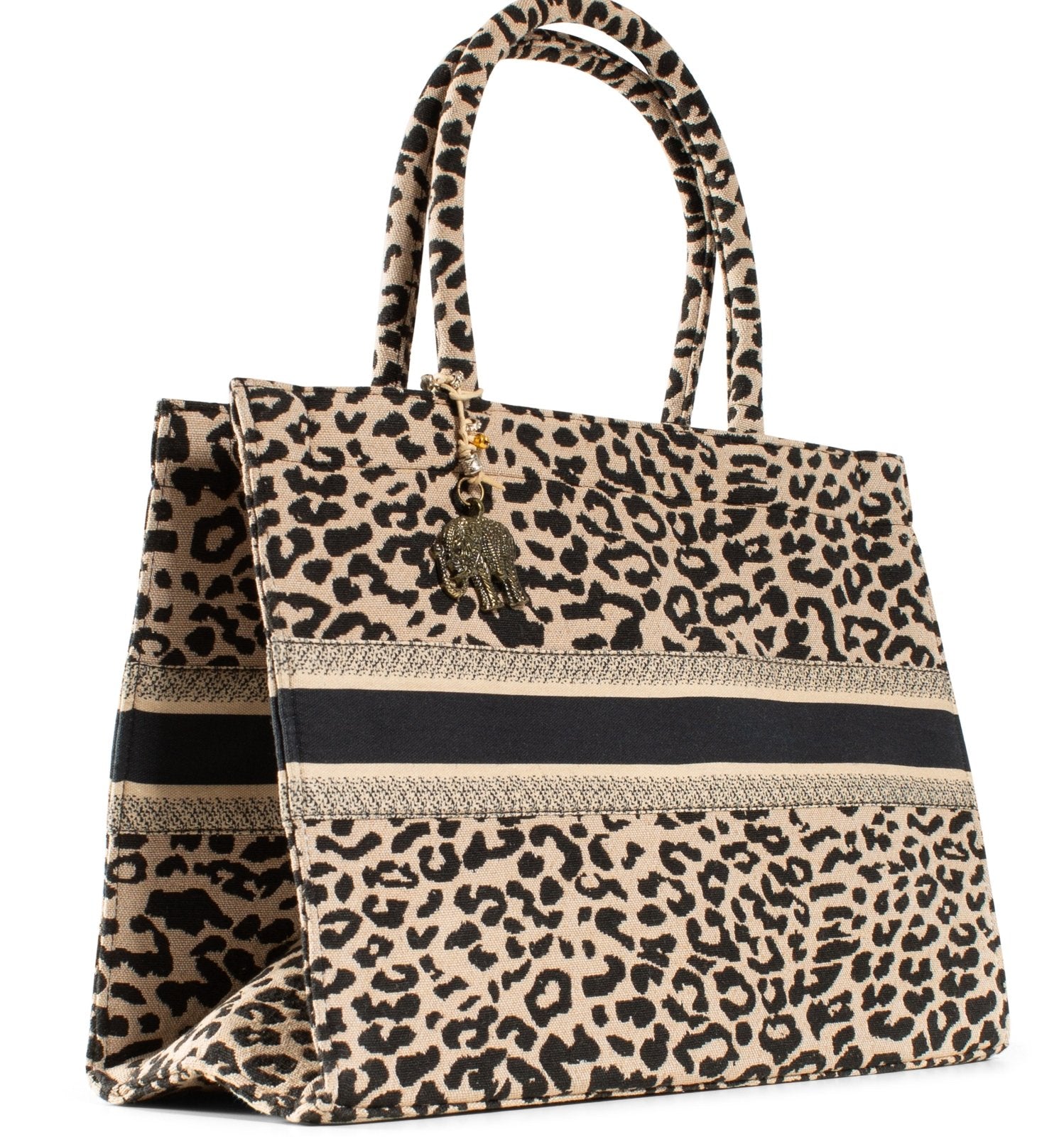 Anokhi Book Tote Tasche Beige Animal Print - ANOKHI