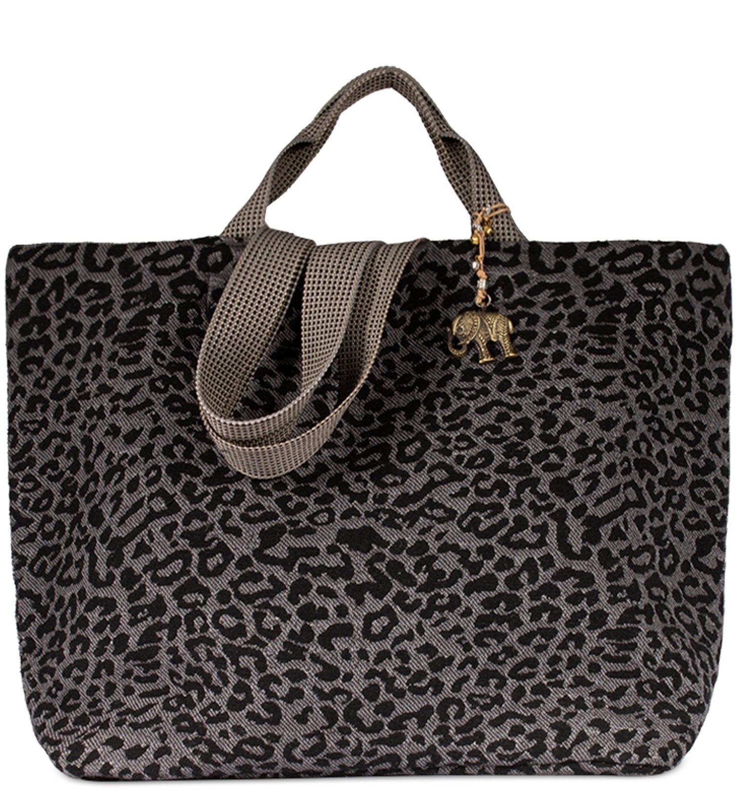 Anokhi Großer Shopper Schwarz Animal Print 58 x 18 x 39 cm - ANOKHI