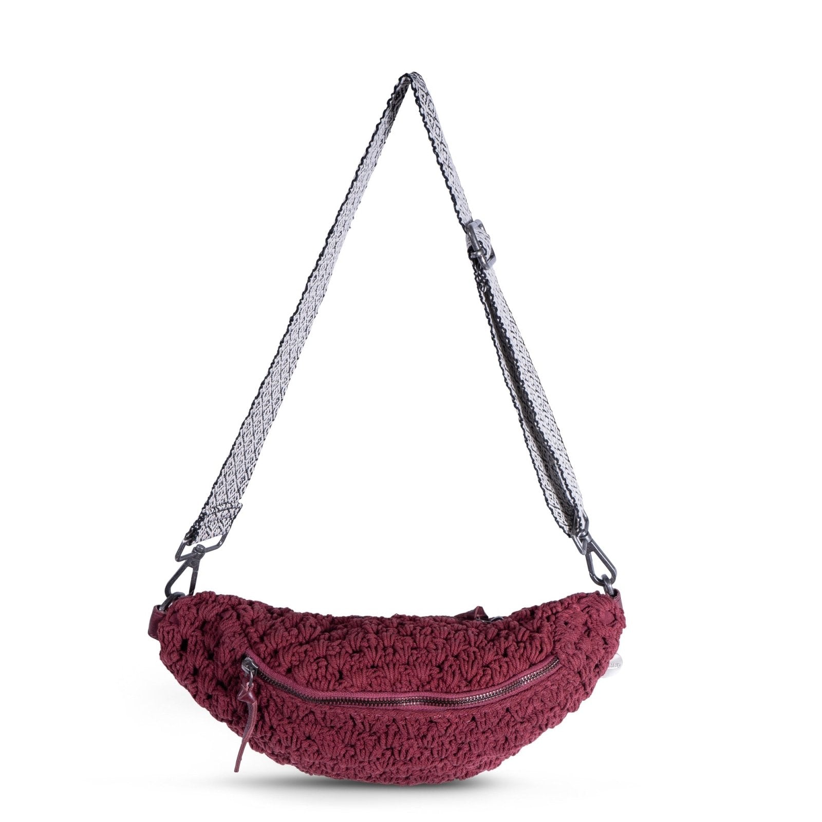 Bauchtasche gehäkelt Handarbeit rot - ANOKHI