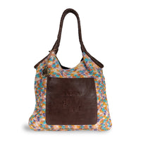 Beuteltasche aus Bast Handarbeit multicolor - ANOKHI
