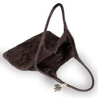 Beuteltasche Velourleder braun - ANOKHI