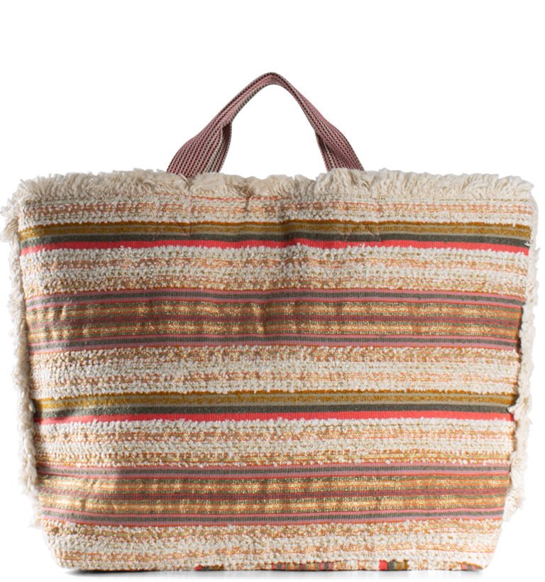 Boho–Shopper aus Textil mit Fransen im Ethno–Look – Anokhi - ANOKHI