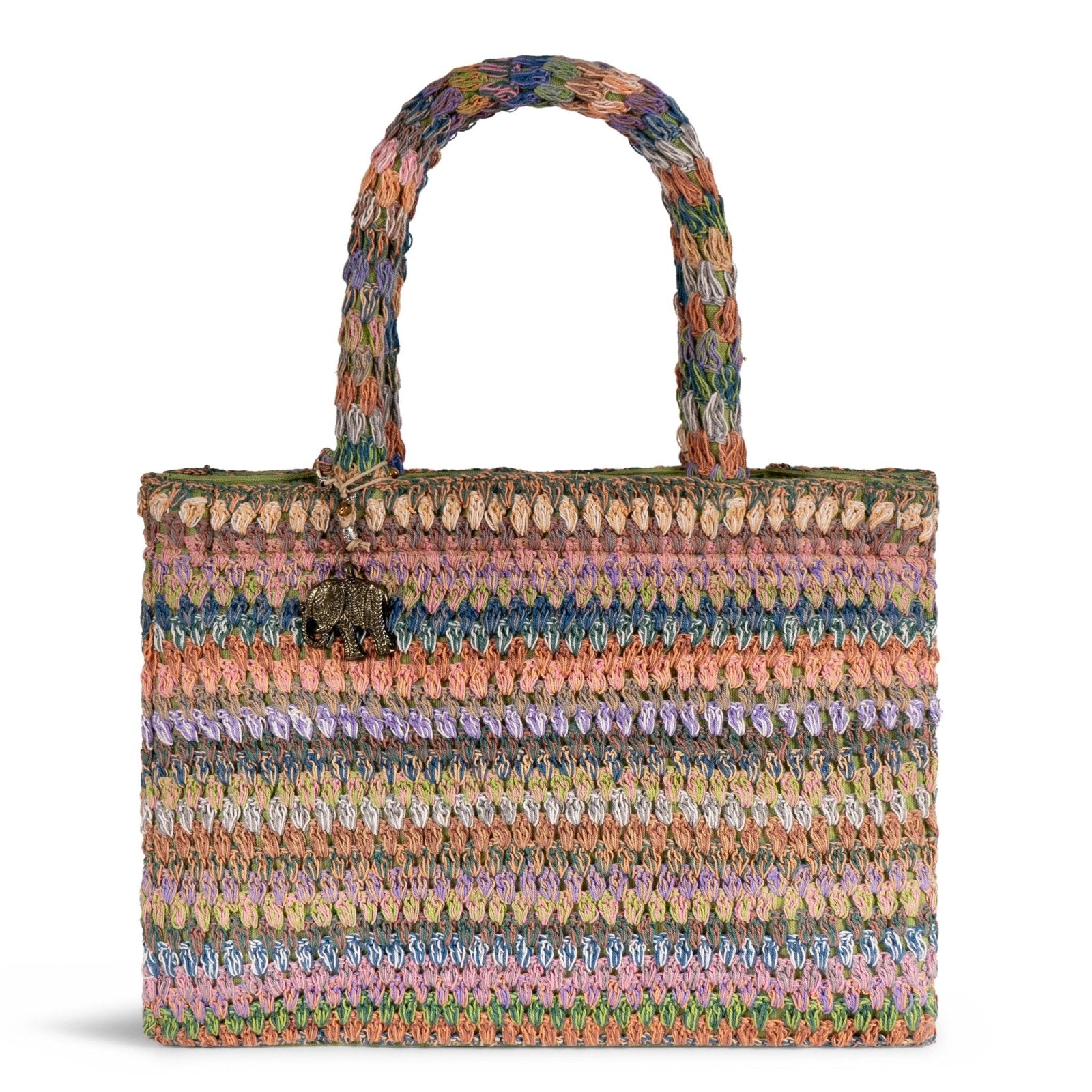 Book Tote Crochet Large Handarbeit multicolor - ANOKHI