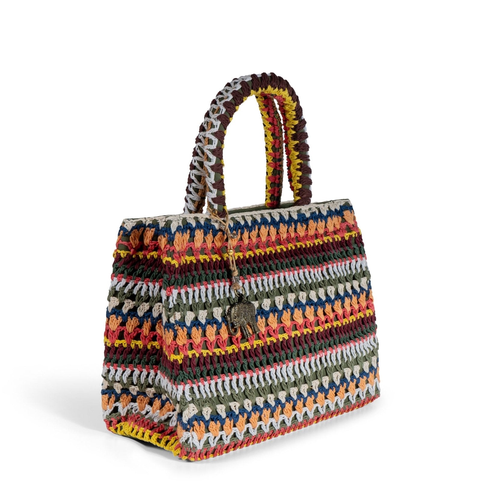 Book Tote Crochet mittlere Größe Handarbeit mutlicolor - ANOKHI