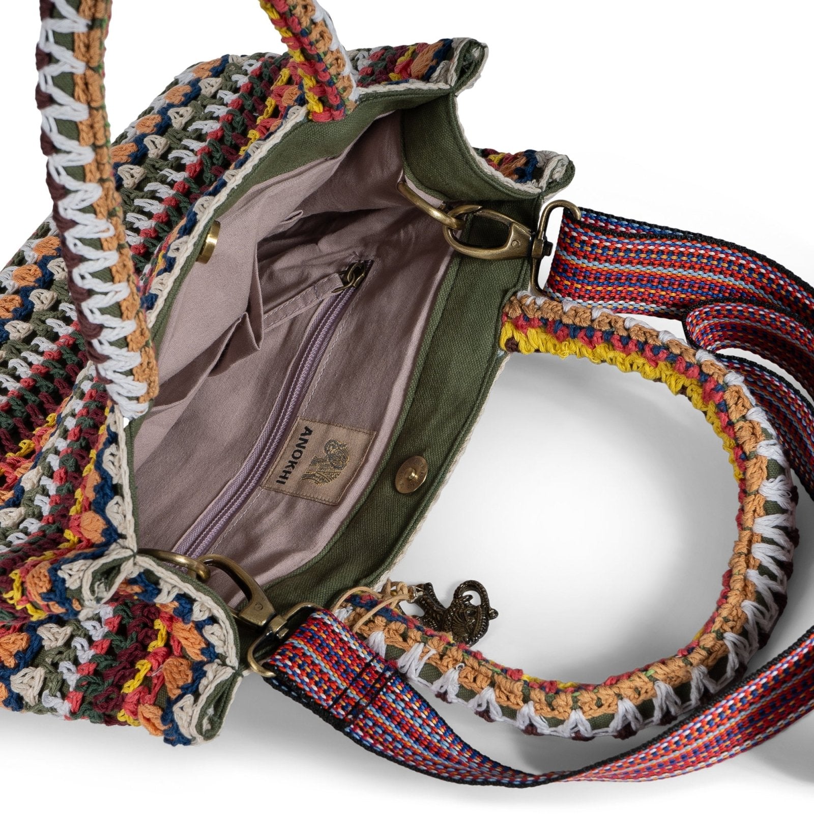 Book Tote Crochet mittlere Größe Handarbeit mutlicolor - ANOKHI