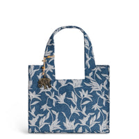 Book Tote klein Blue Denim Blumenstick weiß – 2