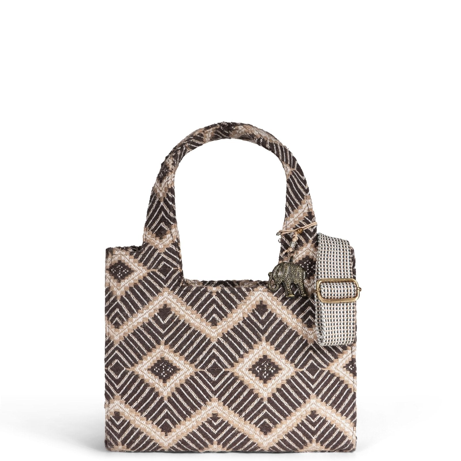 Book Tote klein braun beige - ANOKHI