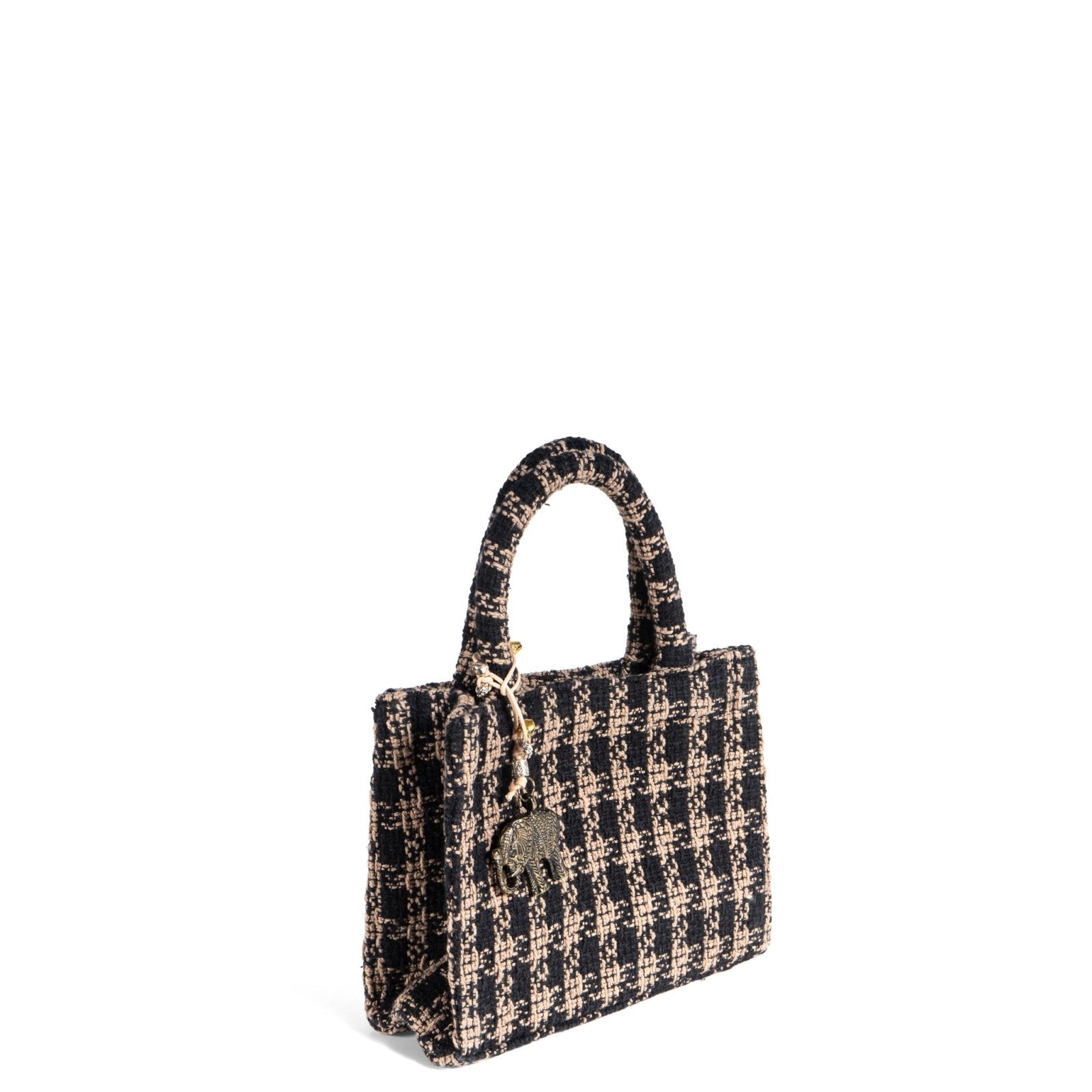 Book Tote klein Karo beige schwarz - ANOKHI