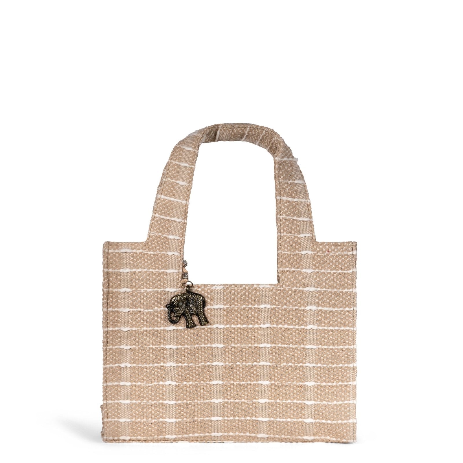 Book Tote klein Streifen beige - ANOKHI