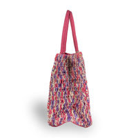 Book Tote Large Bast Handarbeit pink - ANOKHI