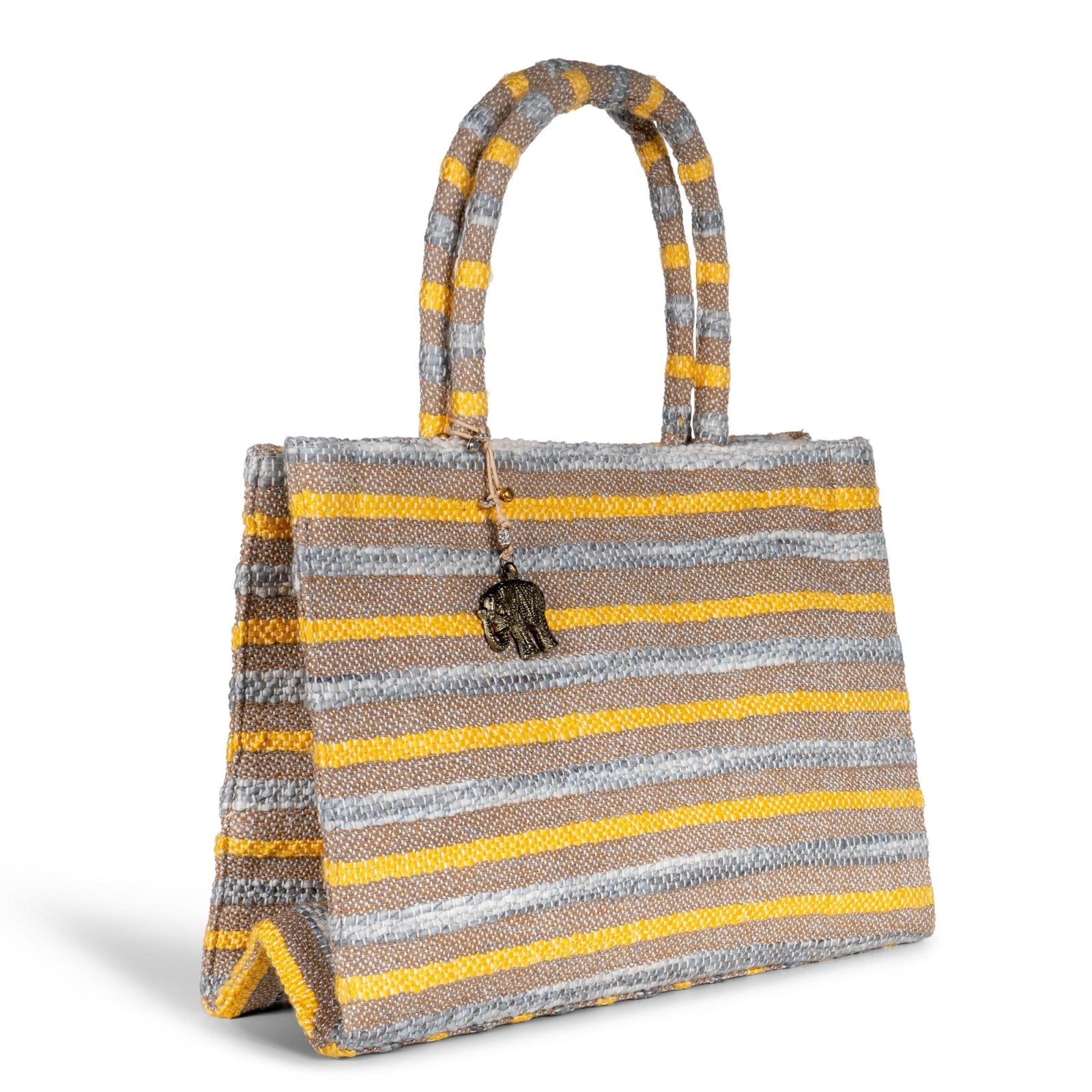 Book Tote Large Streifen gelb beige - ANOKHI