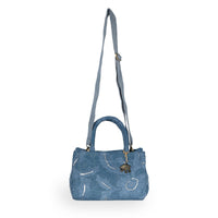 Book Tote mittlere Größe Blue Denim bestickt - ANOKHI