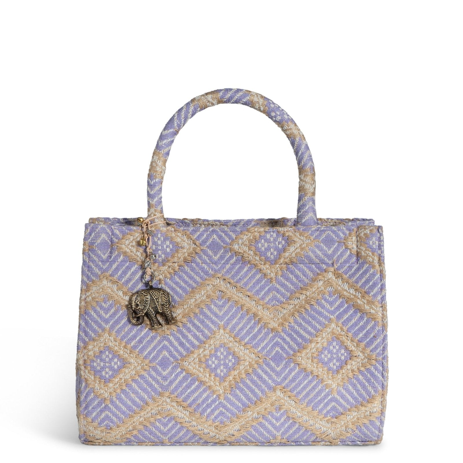 Book Tote mittlere Größe flieder beige - ANOKHI