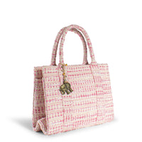 Book Tote mittlere Größe Tupfen weiß pink - ANOKHI