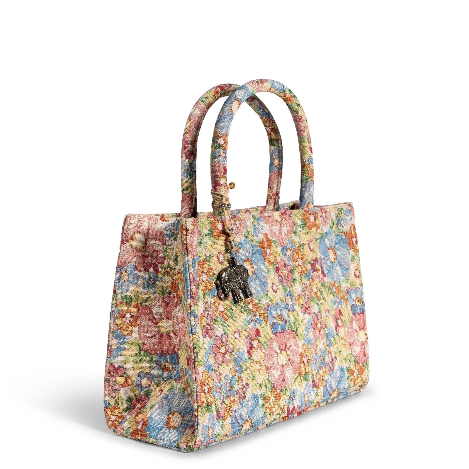 Book Tote mittlere Größe Jacquard Blumen - ANOKHI