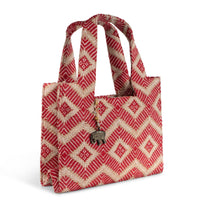 Book Tote mittlere Größe rot beige – 2