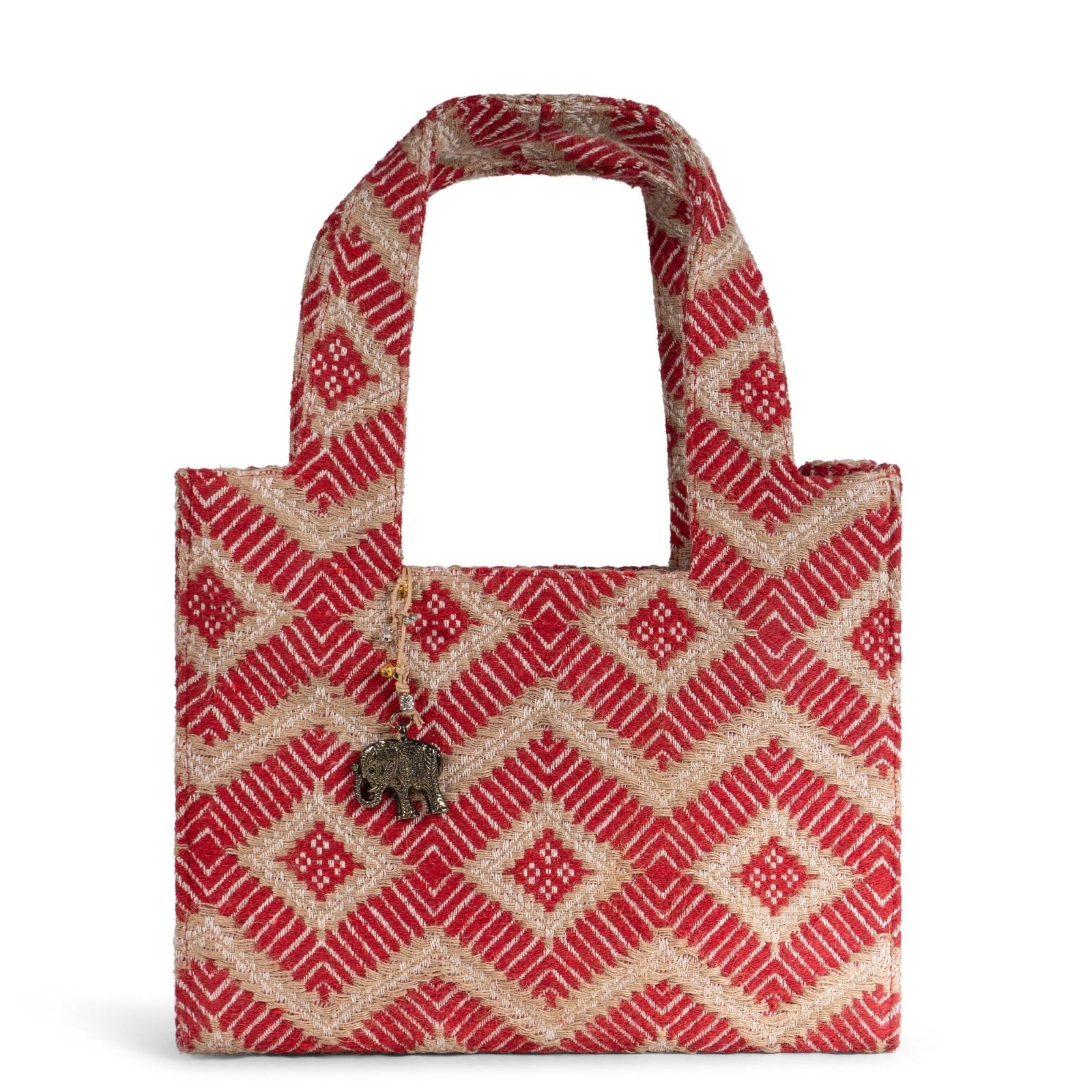 Book Tote mittlere Größe rot beige - ANOKHI