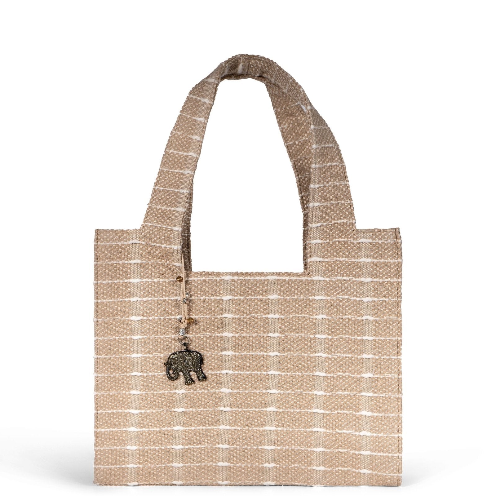 Book Tote mittlere Größe Streifen beige - ANOKHI