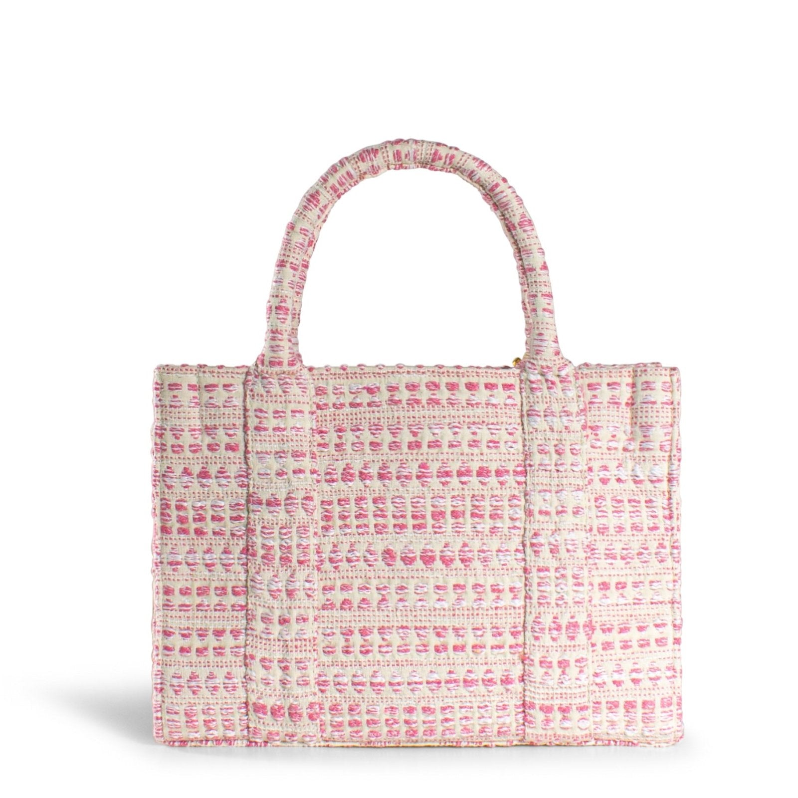 Book Tote mittlere Größe Tupfen weiß pink - ANOKHI