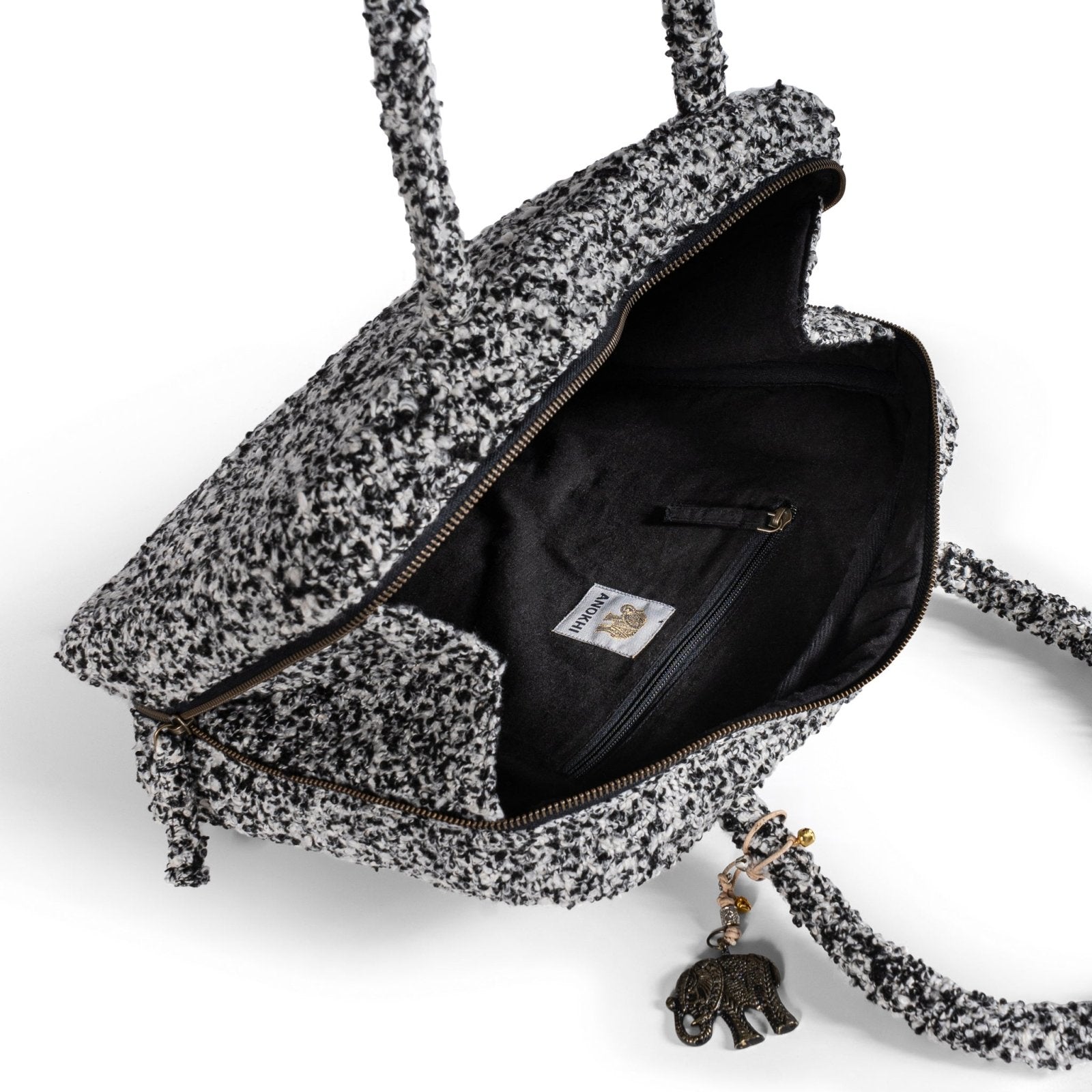 Book Tote Tasche Bouclé Salt & Pepper - ANOKHI