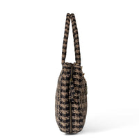 Book Tote Bag Checkered Beige Black – 3