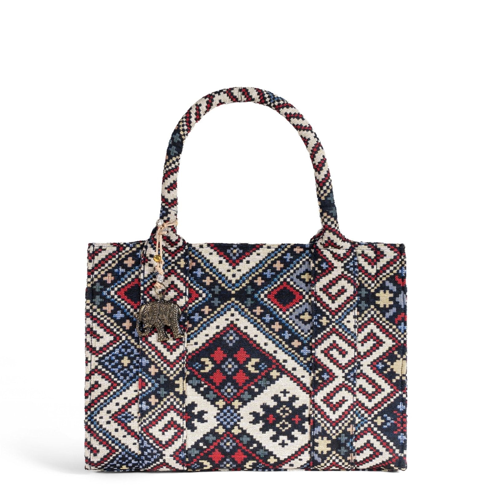 Book Tote Tasche mittlere Größe Ethnomuster - ANOKHI