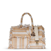 Book Tote Tasche patchwork Fransen beige - ANOKHI