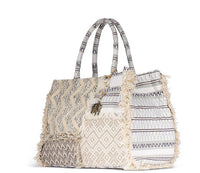 Book Tote Tasche patchwork Fransen weiss – 1