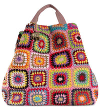 Bunte Patchwork Tasche im Häkel – Look – Boho Stil aus Textil – 4
