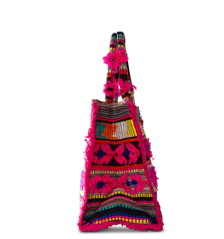 Ethno - Tragetasche mit buntem Webmuster - ANOKHI