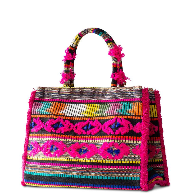 Ethno - Tragetasche mit buntem Webmuster - ANOKHI