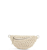 Crocheted fanny pack with ethnic strap – natural beige – 2