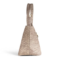 Large two-tone shopper bag in beige and taupe – 4