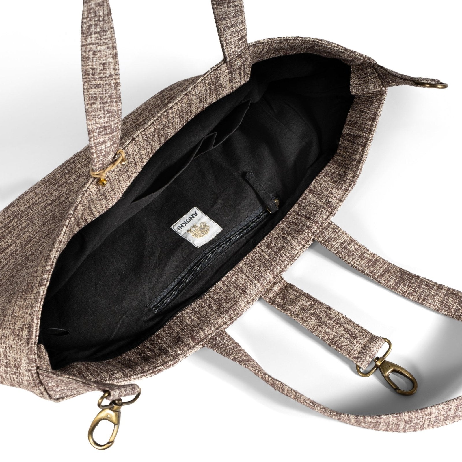 Großer Shopper Bicolor beige taupe - ANOKHI