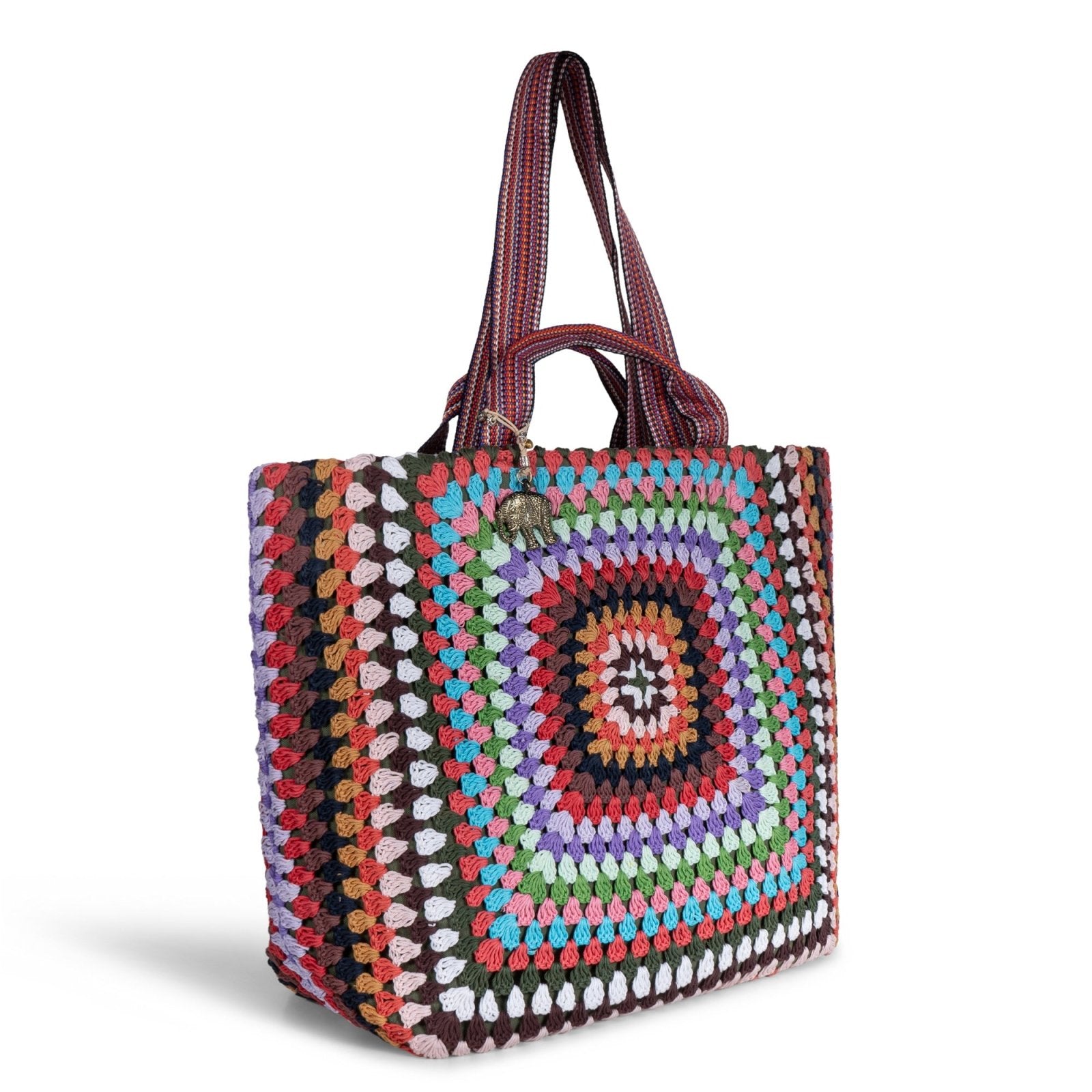 Großer Shopper Crochet Handarbeit multicolor - ANOKHI