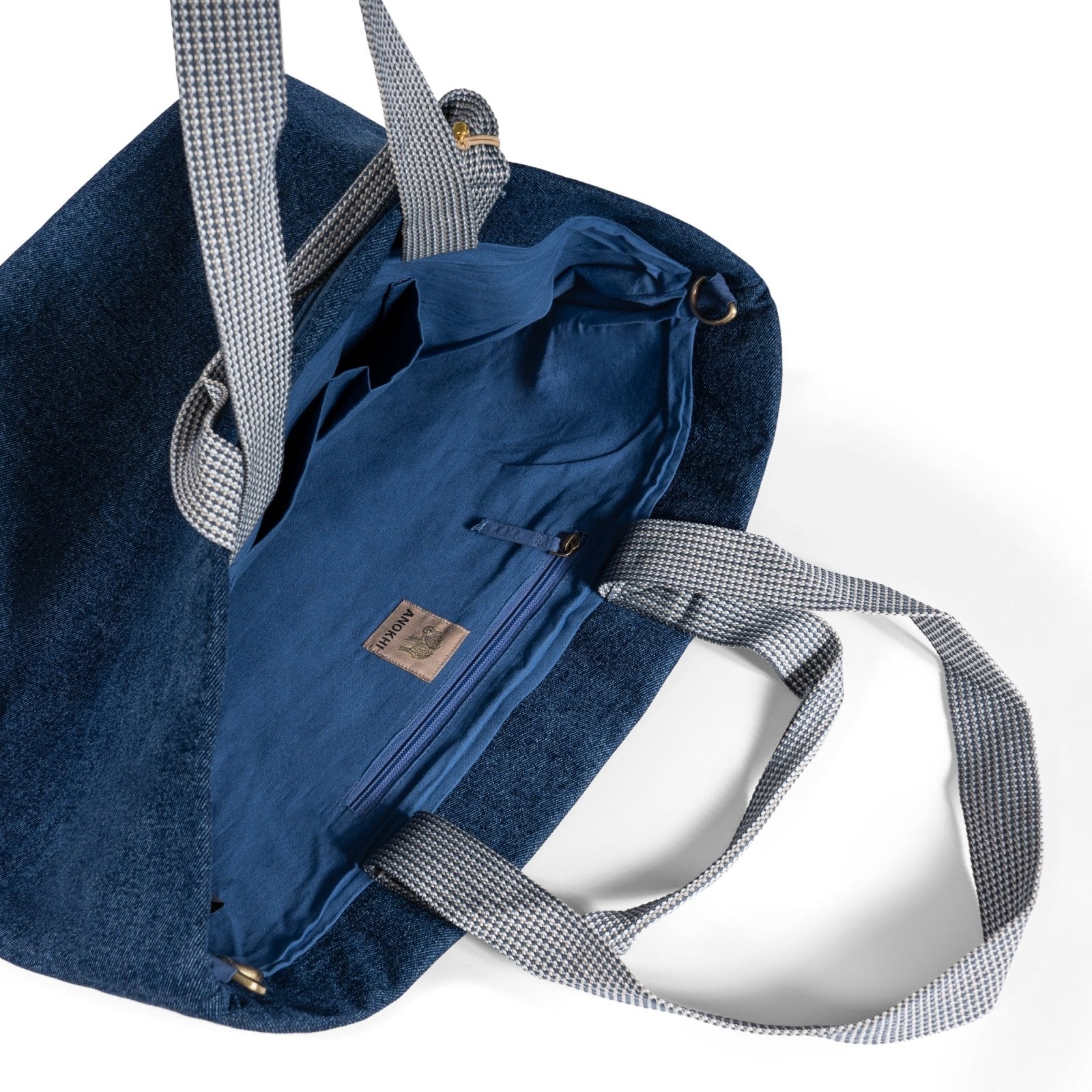Großer Shopper Denim dunkelblau - ANOKHI