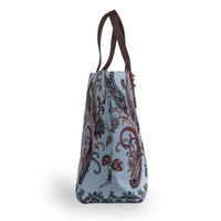 Großer Shopper Paisley und Perlen blau - ANOKHI
