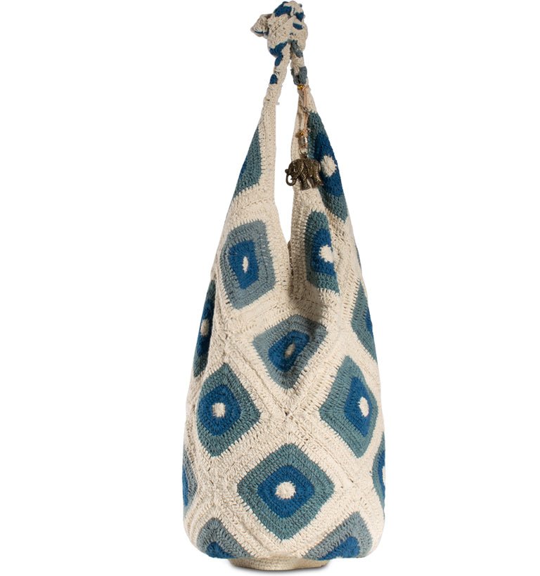 Häkelbeutel, Hippiebag Blau - ANOKHI