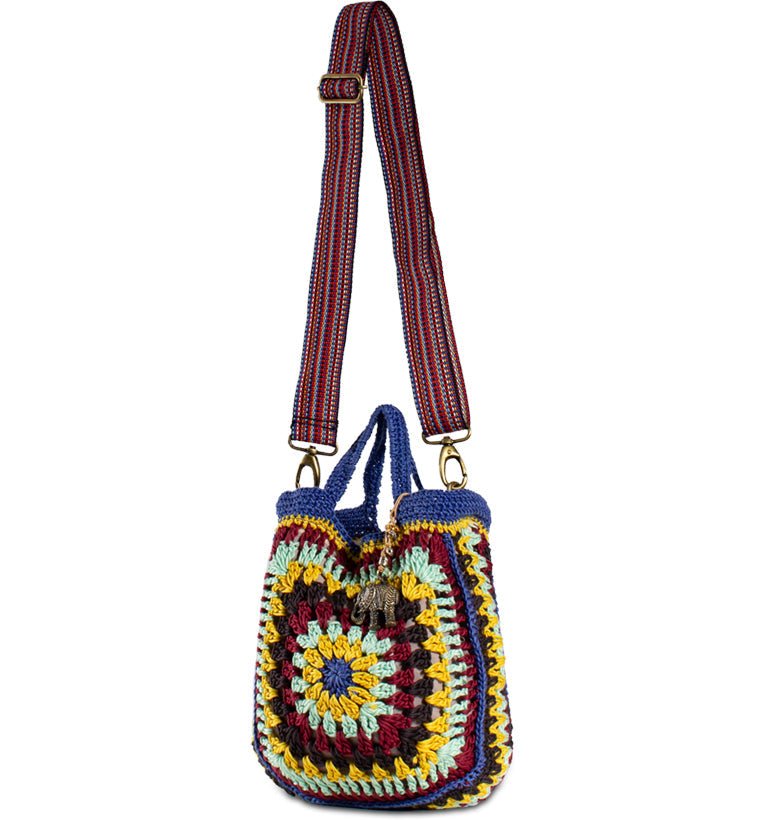 Häkelbeutel, Hippiebag Blau - ANOKHI