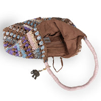Hippie Bag Beuteltasche Bast Handarbeit braun - ANOKHI
